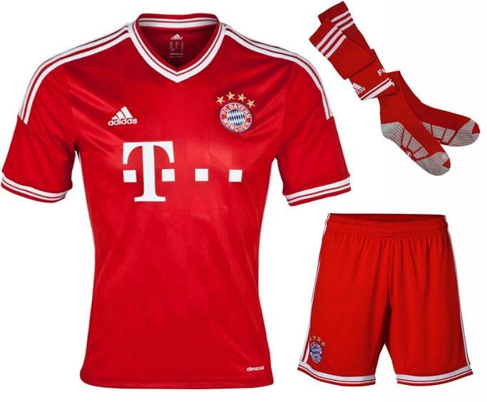 13-14 Bayern Munich Home Jersey Whole KitShirtShortSocks - Official
