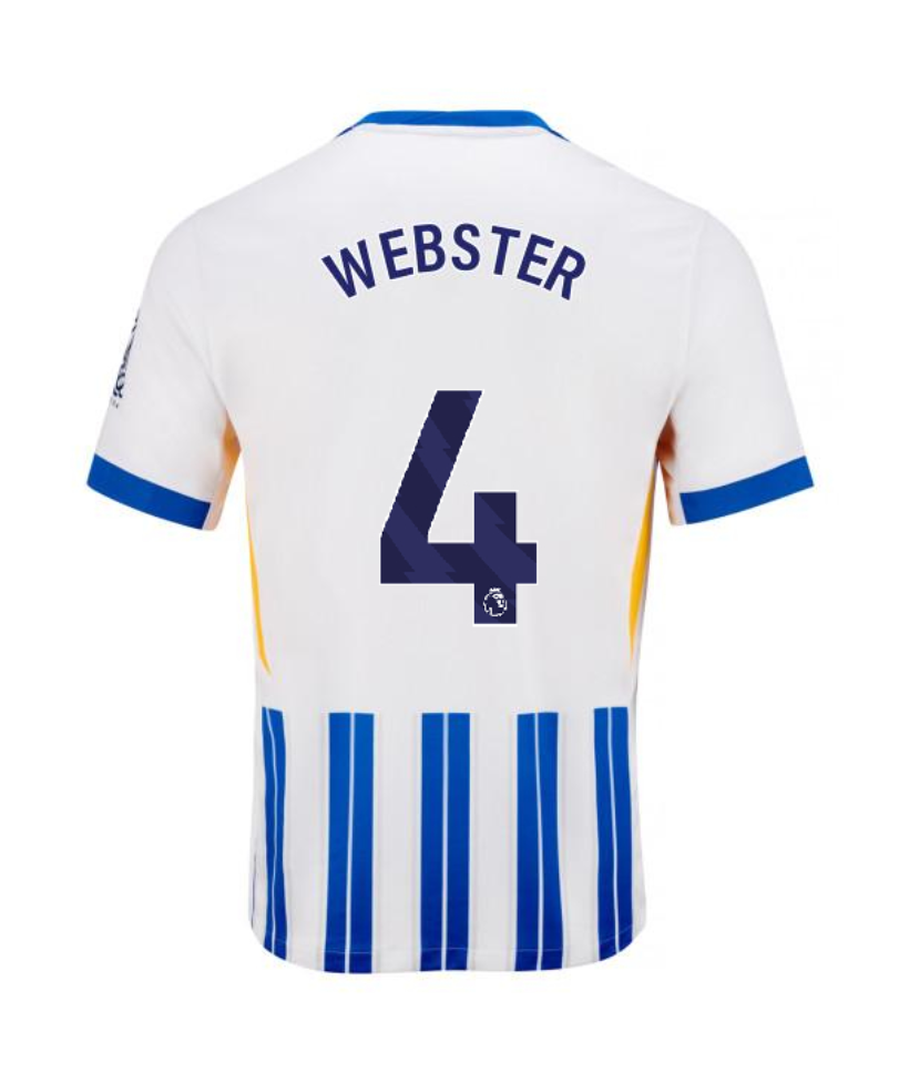 Brighton Hove Albion 24-25 Season Home Jersey Featuring WEBSTER #4
