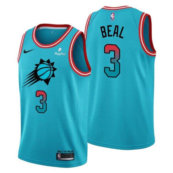 Nike Suns #3 Bradley Beal Men¡¯s 2022-23 City Edition NBA Jersey ¨C Cherry Blossom Blue