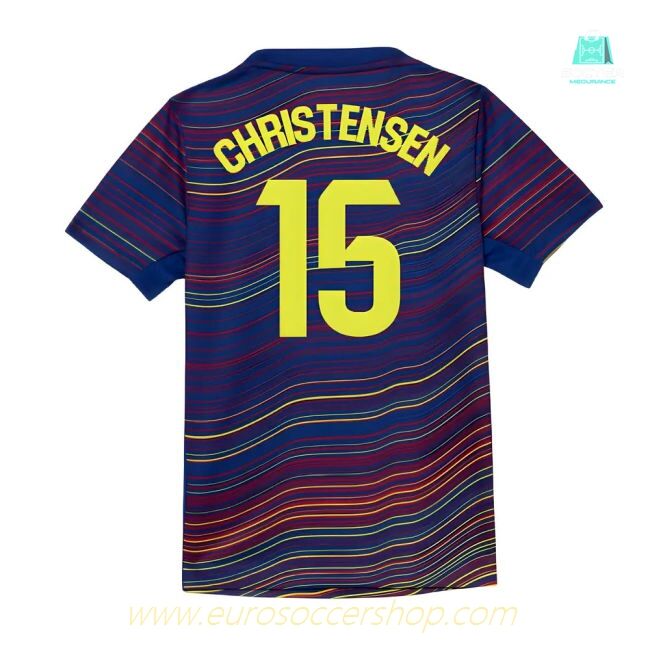 2025-2026 Barcelona Academy Pro Pre Match Shirt (Blue) - Kids (Christensen 15)