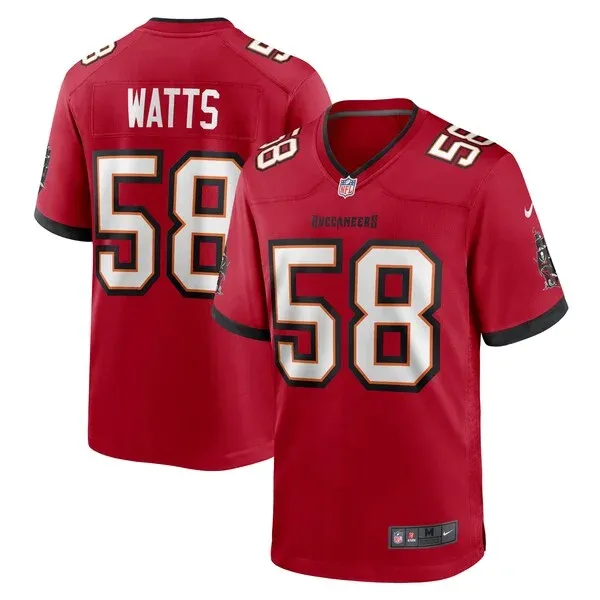 None Markees Watts Game Jersey - Red | NFL Player Jersey | NFL Footbal