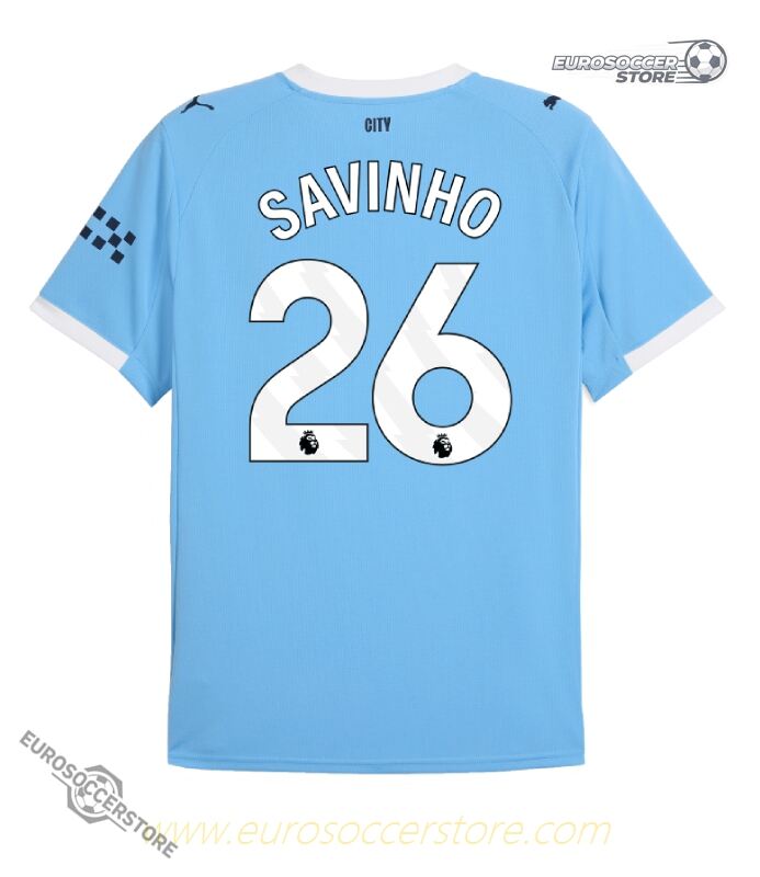 Savinho's No. 26 Home Jersey for Manchester City in the 25-26 Season
