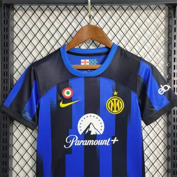 KIDS INTER MILAN 2324 HOME FOOTBALL KITShirtShorts - Official Replica