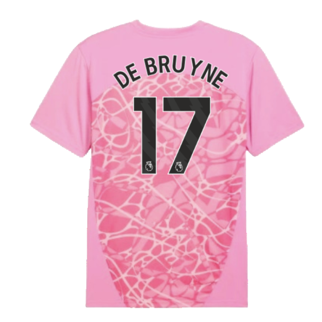 2024-2025 Man City Pre-Match Shirt (Pink) (De Bruyne 17)