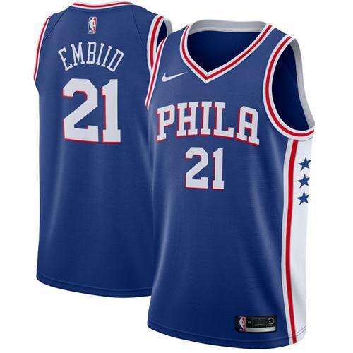 PHI #21 Joel Embiid Professional 2024 Icon NBA Jersey - Blue Swingman