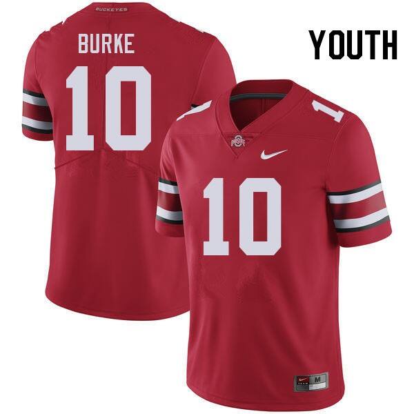 Youth(kids) Ohio State Buckeyes #10 Denzel Burke Elite Football Jersey
