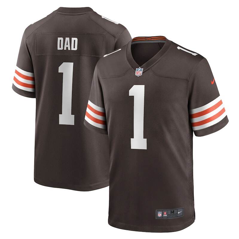 None Number 1 Dad Cleveland Browns Great Value Authentic Jersey