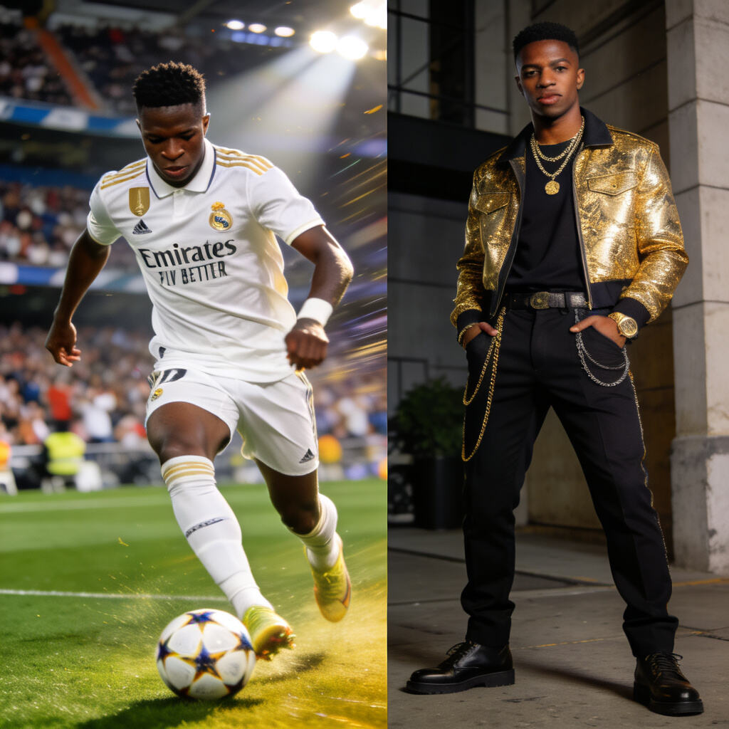Vinicius Junior: A Contrast Between Samba Skills on the Pitch and Fashion Sense Off the Field