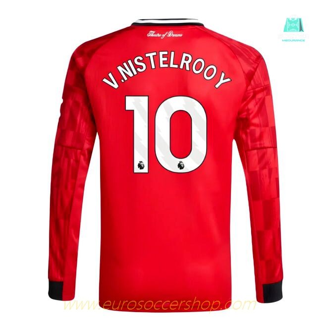 2025-2026 Man Utd Long Sleeve Home Shirt (Kids) (V.Nistelrooy 10)