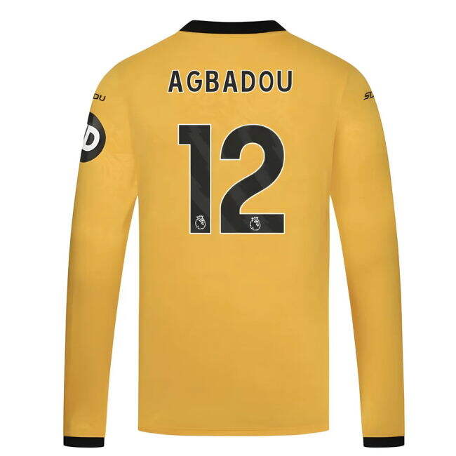 Budget-Friendly 2025-2026 Wolves Long Sleeve Home Shirt (Agbadou 12)