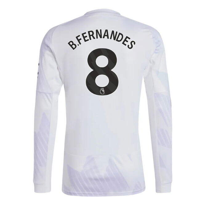 Man Utd Genuine 2025-2026 Man Utd Long Sleeve Away Shirt (B.Fernand...