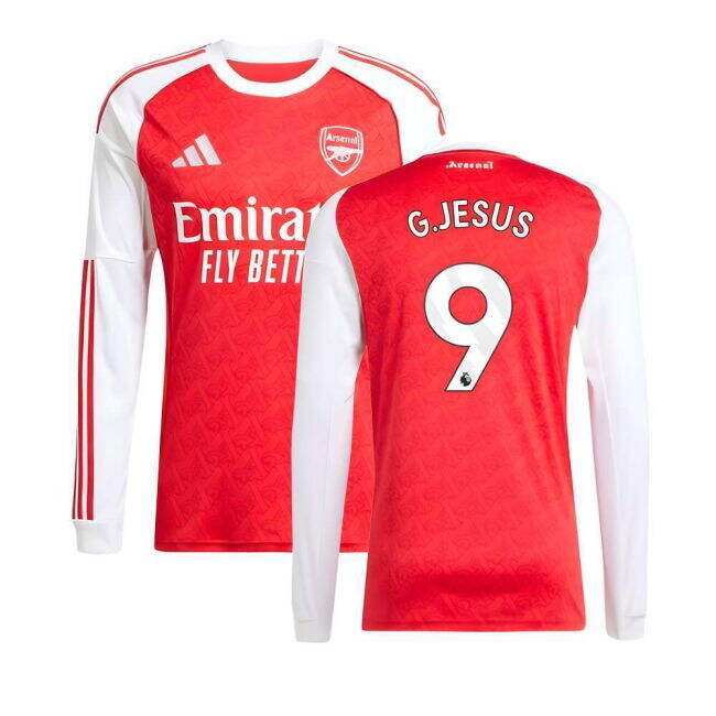 2025-2026 Arsenal Long Sleeve Home Shirt (G.Jesus 9)