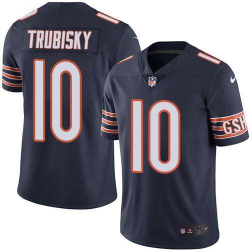 NFL Chicago #10 M. Trubisky Navy None Limited Jersey elite
