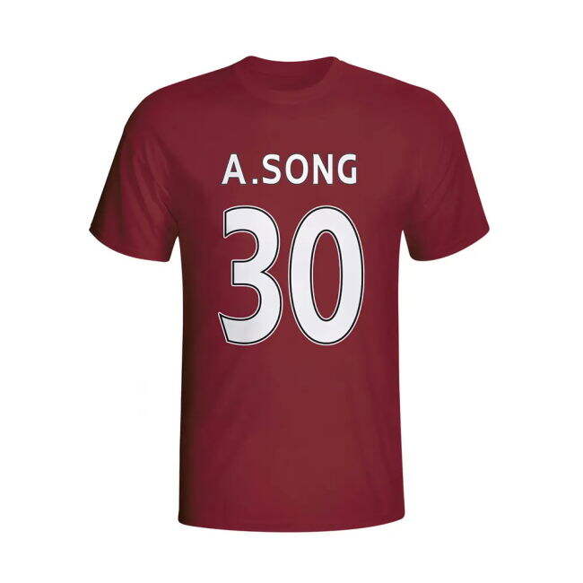 Retro West Ham Alex Song West Ham Hero T-shirt (maroon) for Fan Wear