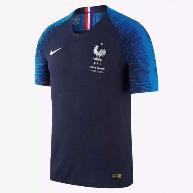 France Home 2018 World Cup Final Soccer Jersey Shirt - World Cup