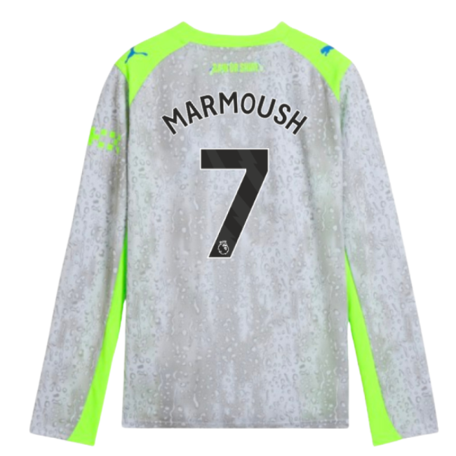 match worn 2025-2026 Man City Long Sleeve Third Shirt (Kids) (Marmo...