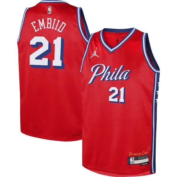 Joel Embiid PHI Swingman Jersey - superior vintage - Red workout