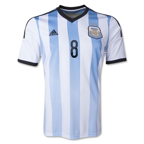 2014 Argentina 8 ZANETTI Home Soccer Jersey Shirt - Official Replica