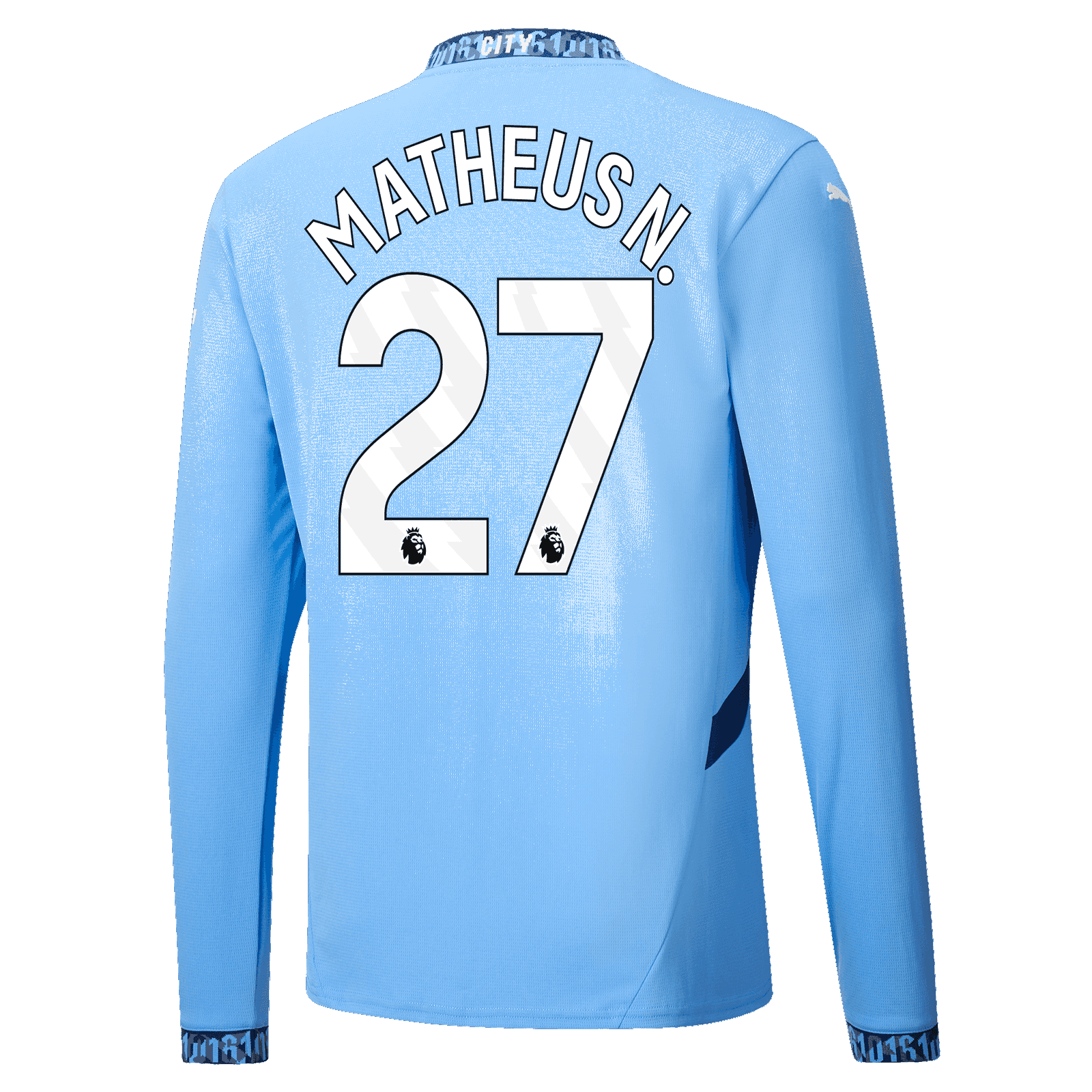 Manchester City 24-25 Season Home Long Sleeve Jersey - Matheus Nunes #27