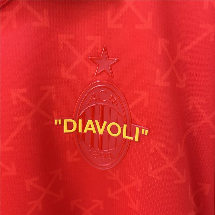AC Milan X Off-White Shirt 2025 - Red - Official Replica 10047