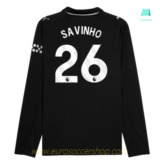 2025-2026 Man City Long Sleeve Away Shirt (Savinho 26)