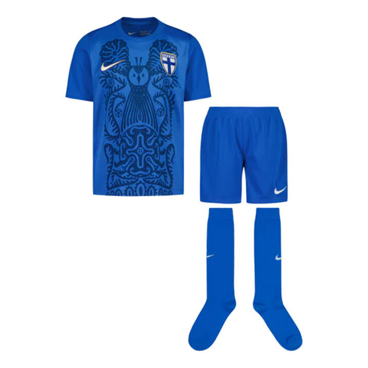Kids Finland 2025 Away Soccer Kit ShirtShorts - Official Replica 19676