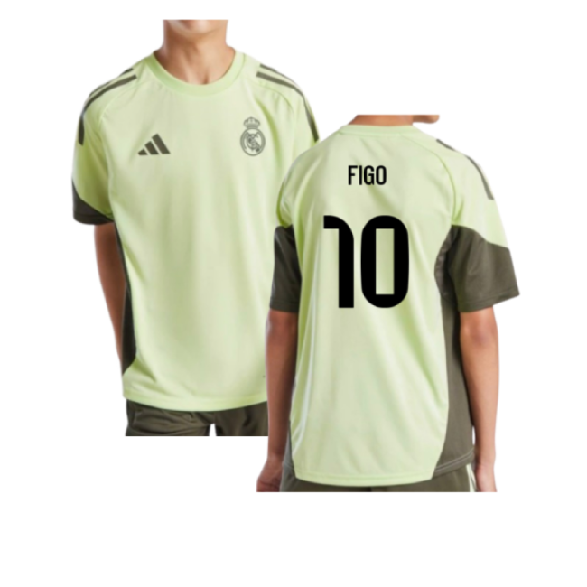 2025-2026 Real Madrid Training Jersey (Almost Lime) - Kids (Figo 10...