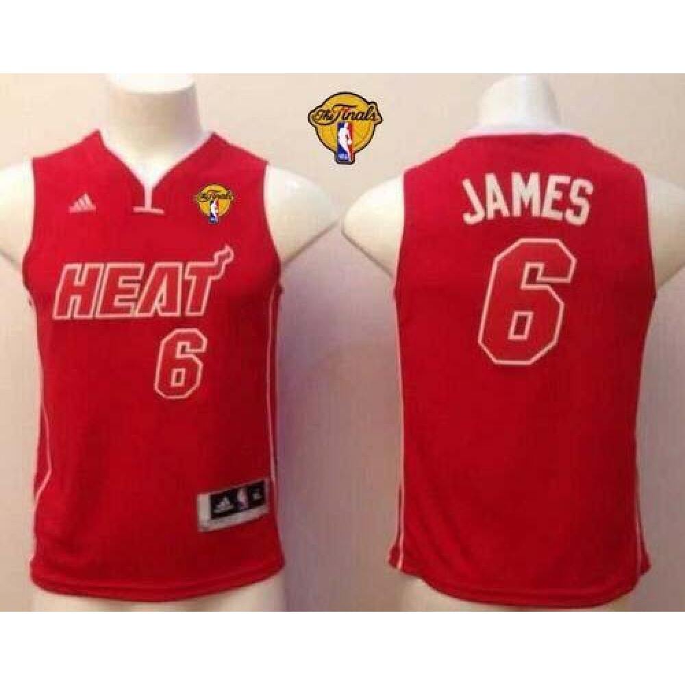 Fan Favorite Vintage Men's MIA #6 LeBron Red Basketball Jersey