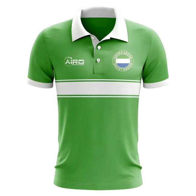 Sierra Leone Concept Stripe Polo Shirt (Green)