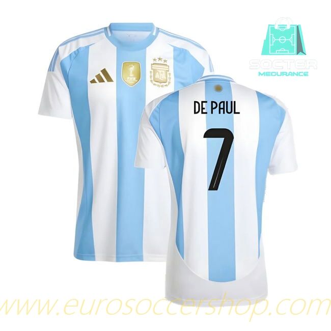 FIFA Approved 2024-2025 Season Albiceleste Home Kit (DE PAUL 7)
