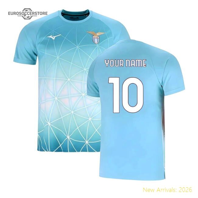 2025-2026 Biancocelesti Pre Match Shirt (azure Blue) (your Name)