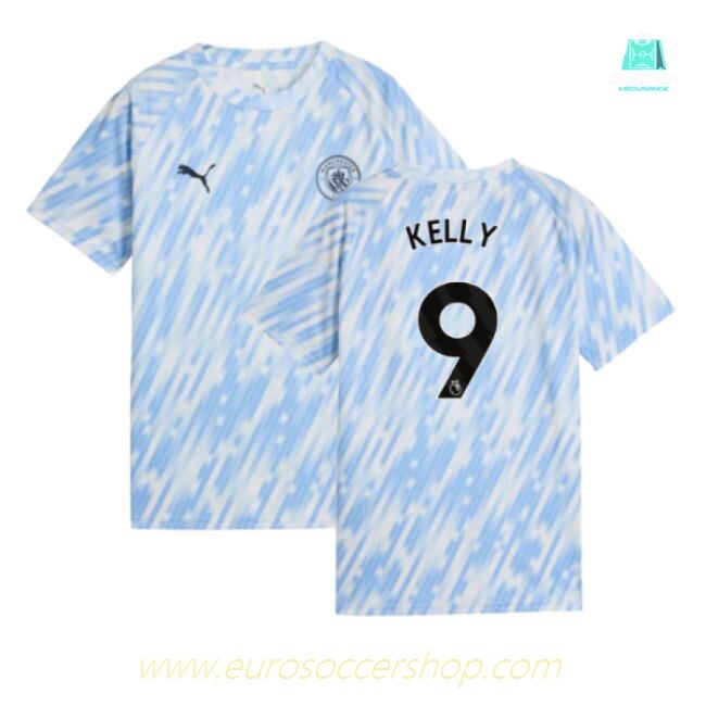 2025-2026 Man City Warm Up Jersey (Silver Sky) - Kids (Kelly 9)
