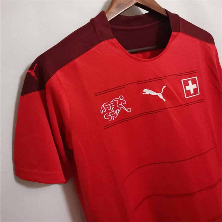 SwitzerlandSuisse Euro 2020 Home Red Soccer Jersey Football Shirt -