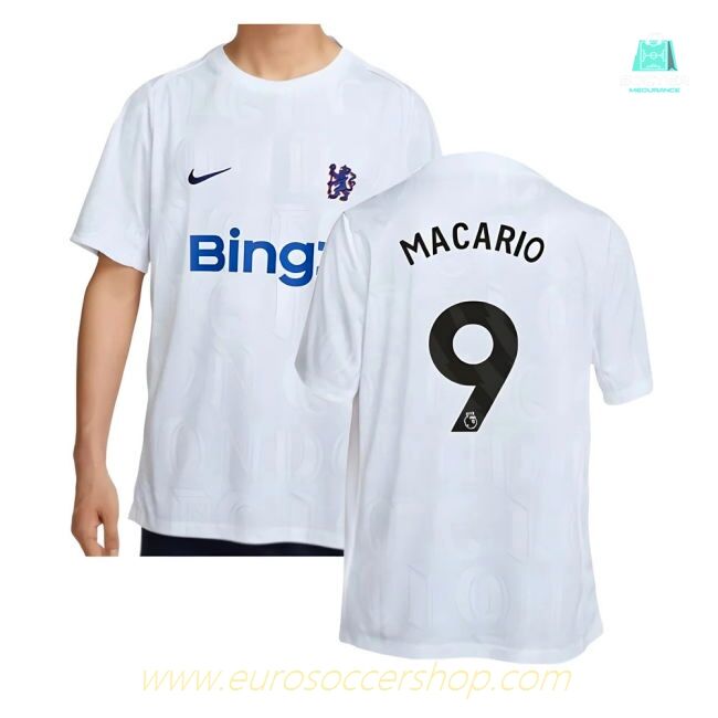 2025-2026 Chelsea Academy Pro Pre-Match Football Top (White) (Macario 9)