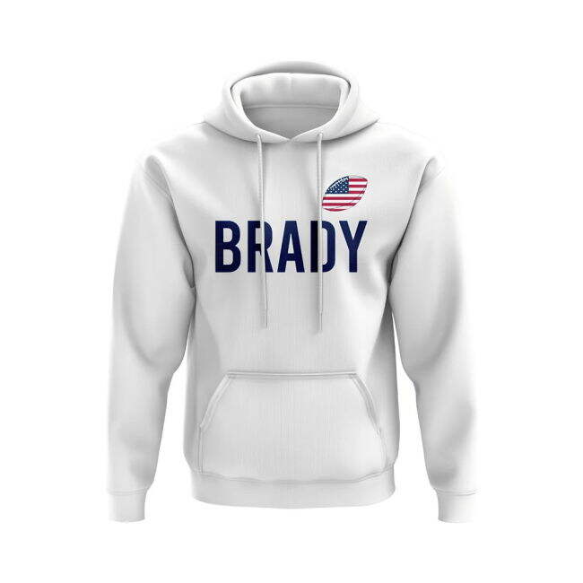 Premium-Quality Tom Brady Usa Name Hoody (White) Premium-Quality