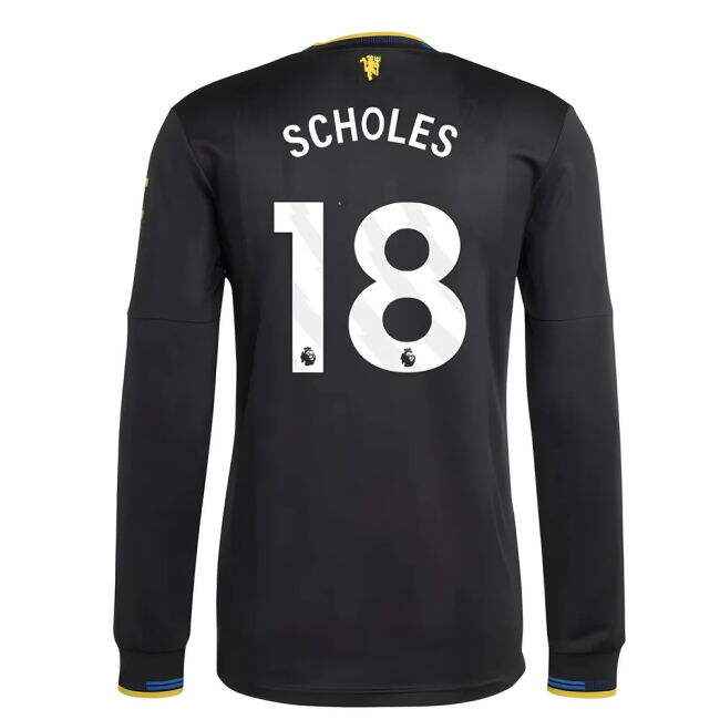 Adult 2025-2026 Man Utd Authentic Long Sleeve Third Shirt (Scholes 18)