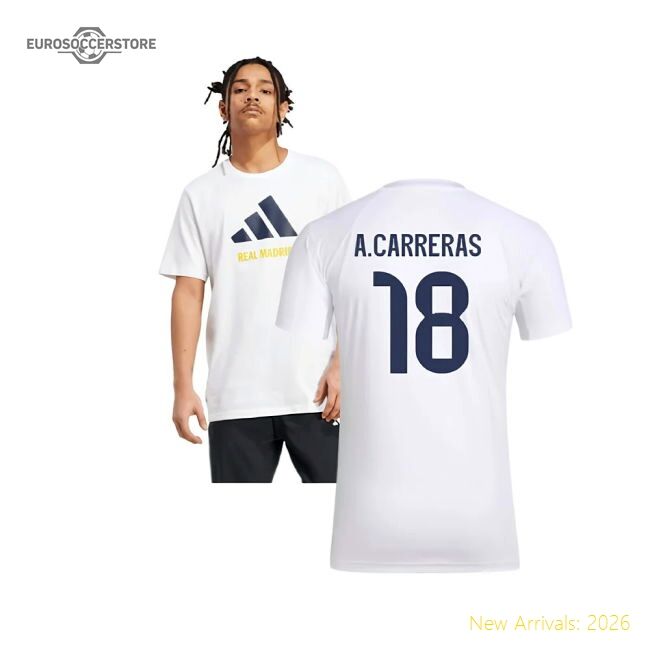 2025-2026 Real Madrid Seasonal Graphic Tee (white) (acarreras 18)