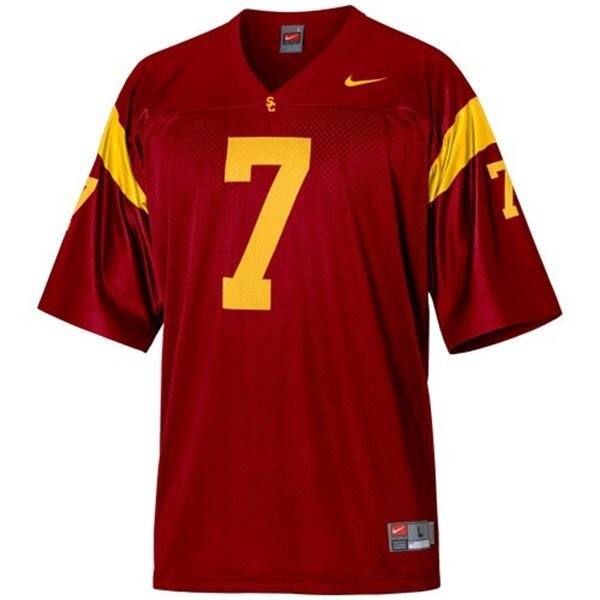 Men USC Trojans #7 Matt Barkley Authentic Jersey - Rising