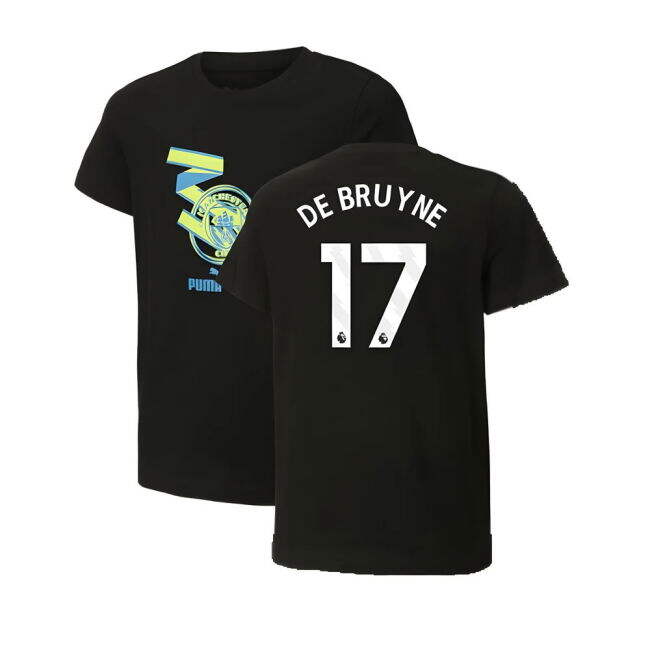 2024-2025 Man City ftblCulture Tee (Black) (De Bruyne 17)