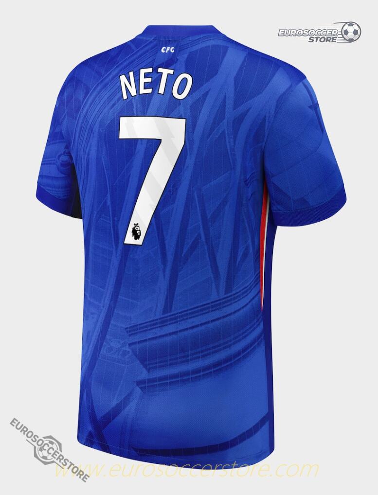 Chelsea's 25-26 Home Jersey featuring the name NETO and the number 7.