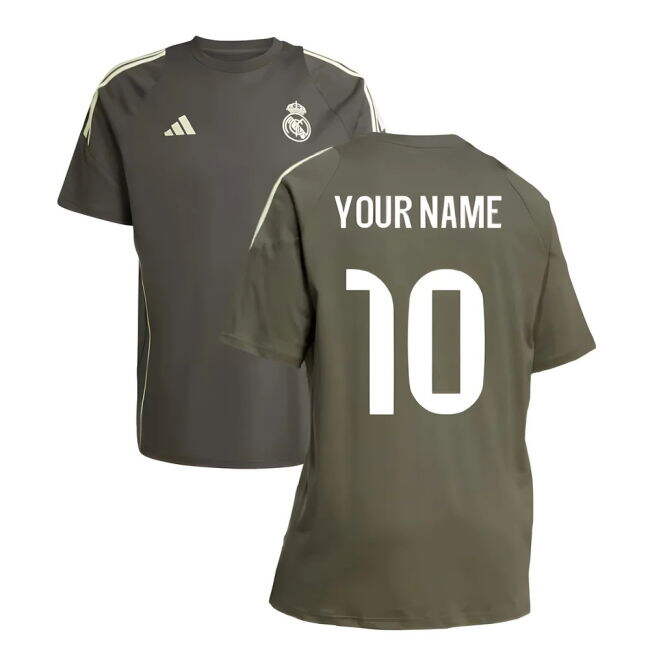 2025-2026 Real Madrid Training Tee (Utility Grey) (Your Name)