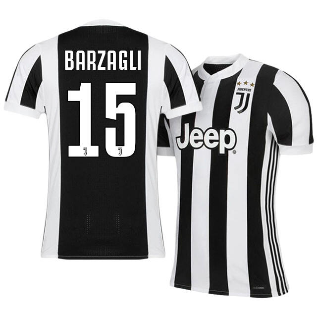 Juventus Home 201718 Andrea Barzagli 15 Soccer Jersey Shirt -