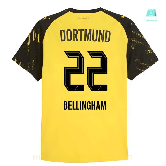 2025-2026 Borussia Dortmund Authentic Home Shirt (Bellingham 22)