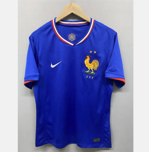 UEFA Euro 2024 France Home Blue Soccer Jersey Football Shirt -