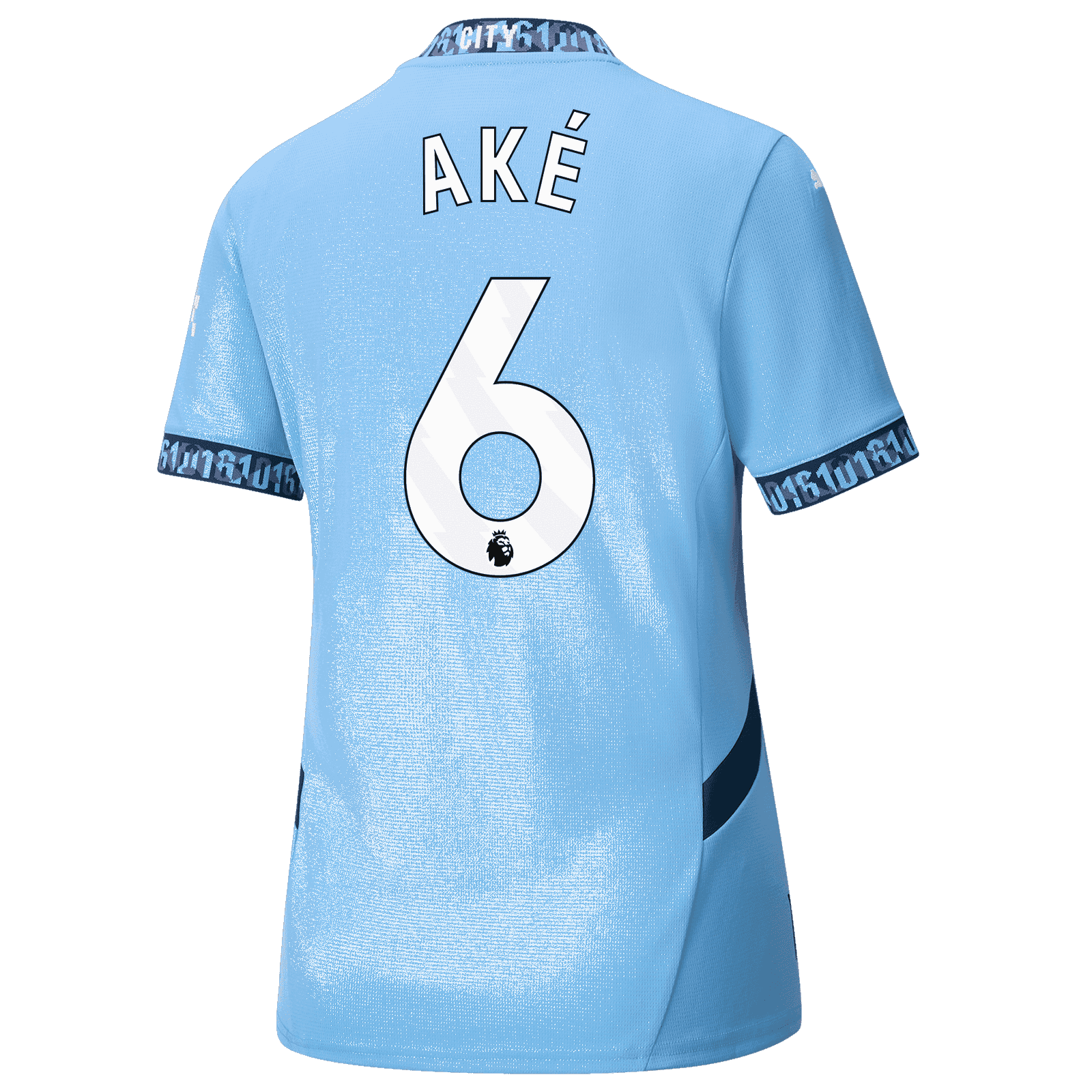 Nathan Ake's 2024-25 Home Women’s Jersey for Manchester City, numbered 6.