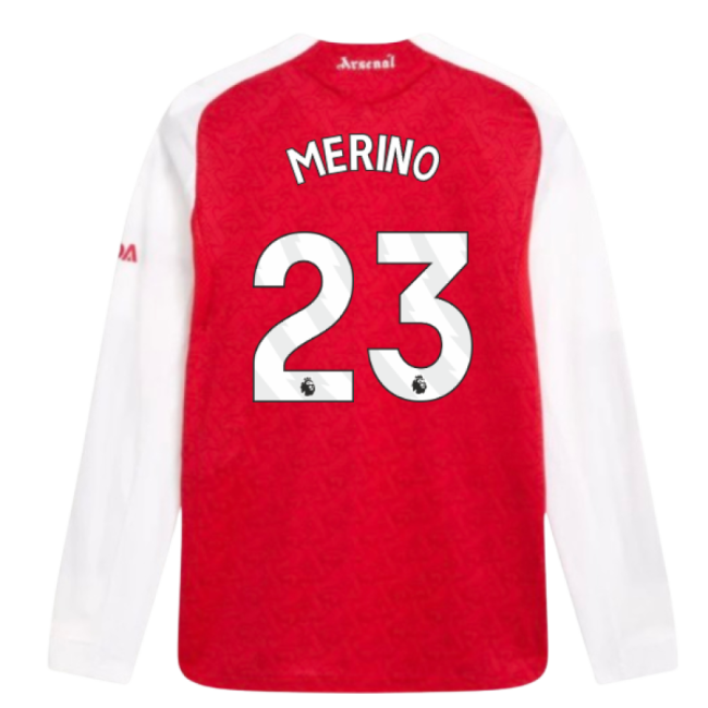 2025-2026 Arsenal Authentic Long Sleeve Home Shirt (Merino 23) (Col...
