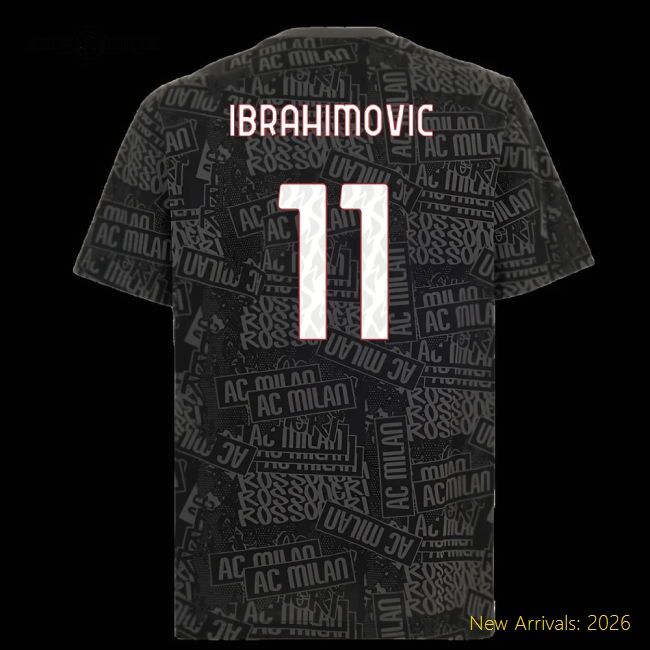 Fan-Favorite 2025-2026 Ac Milan Ftblculture Tee Aop (Black) (Ibrahimovic