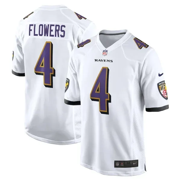 Baltimore Ravens Zay Flowers Game Jersey - White | NFL Player Jersey
