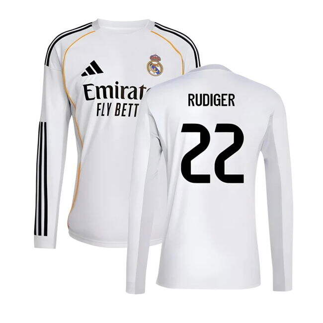 2025-2026 Real Madrid Shirt (Rudiger 22) | Lightweight | Discounted