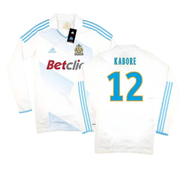 Marseille 2011-12 Player Spec Long Sleeve Home Shirt ((Excellent) L) (Kabore 12)